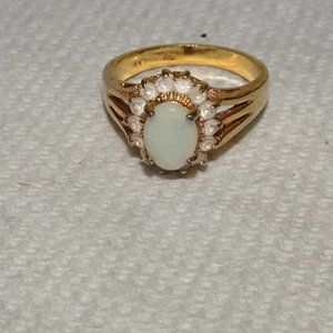 18KT G.F. PAU Faux Opal Ring Size 7.25